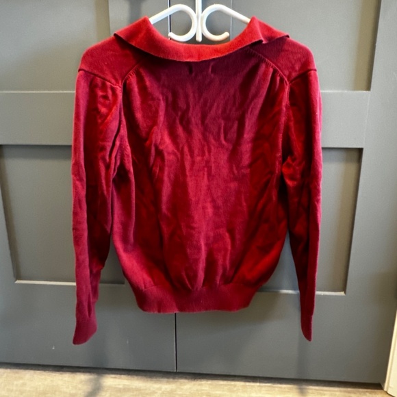 ✨ | PACT | ✨ Women's Pomegranate Classic Fine Knit Polo Sweater XS - Picture 2 of 3